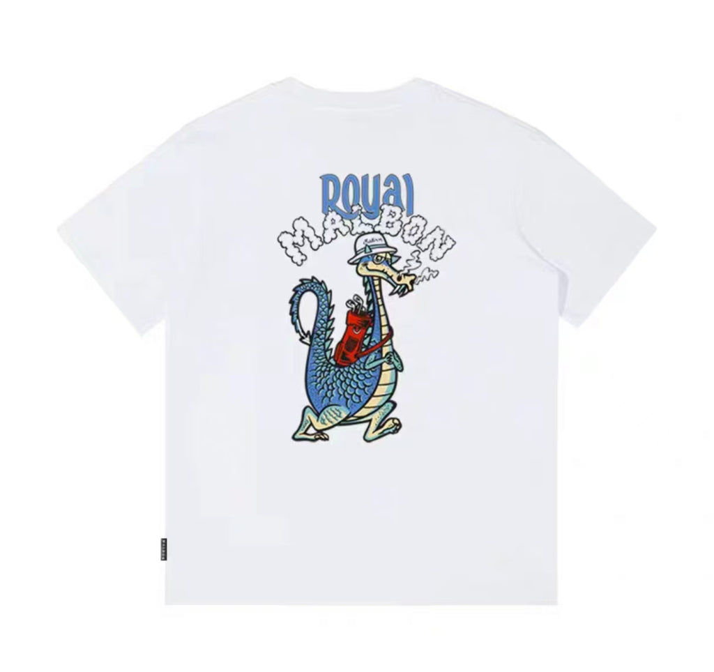Malbon Golf Unisex Dragon Graphic Heavyweight Crewneck T-Shirt