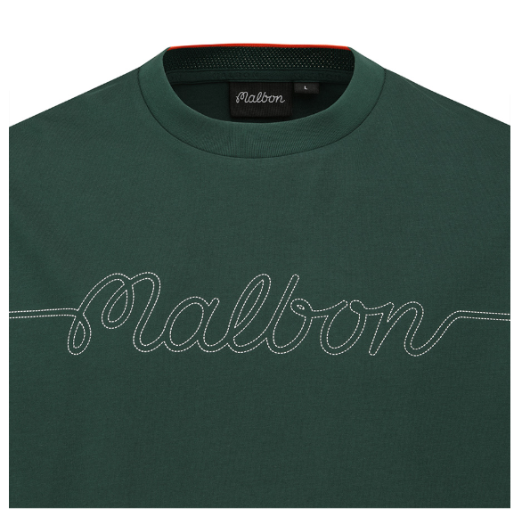 Malbon Golf Men’s Green Barrel Stitch Graphic T-Shirt