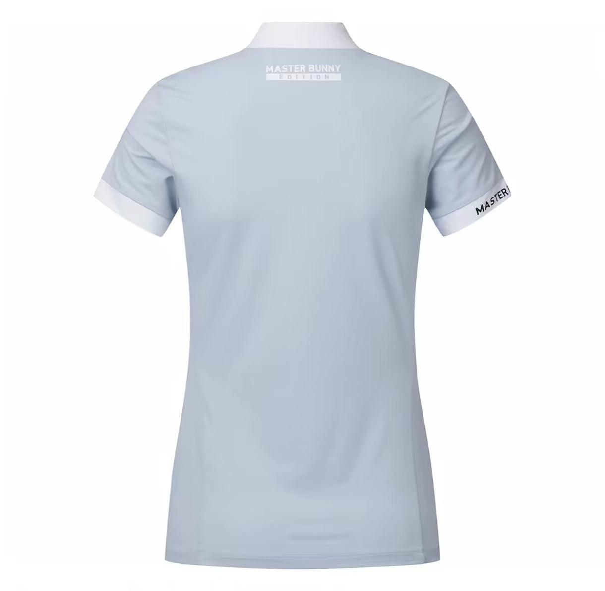 Women’s Summer Slim Stand Collar Golf Shirt in Blue - product view