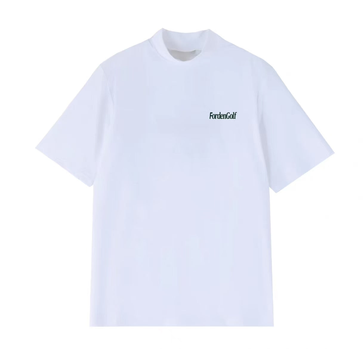Forden Golf Men’s Ice Silk Quick-Dry Graphic Mock Neck Golf Shirt in White - product view