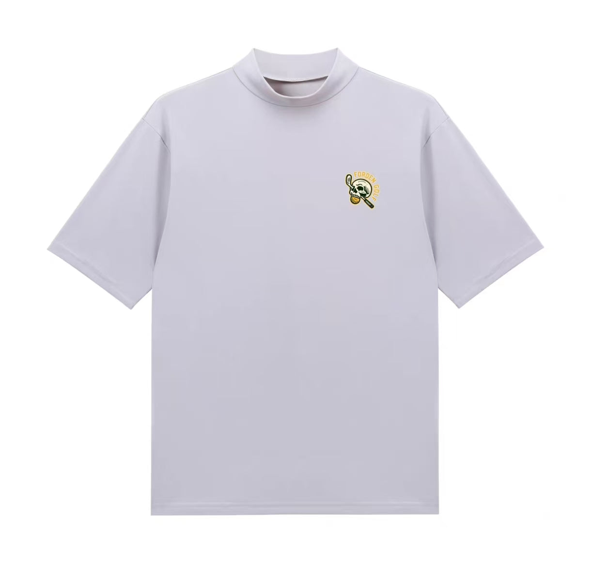 Forden Golf Men’s Ice Silk Quick-Dry Skull Mock Neck Shirt in Grey - product view