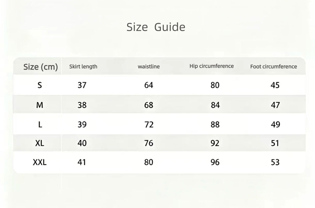Women’s Quick-Dry Stretch Golf Tennis Pleated Skirt Set size chart
