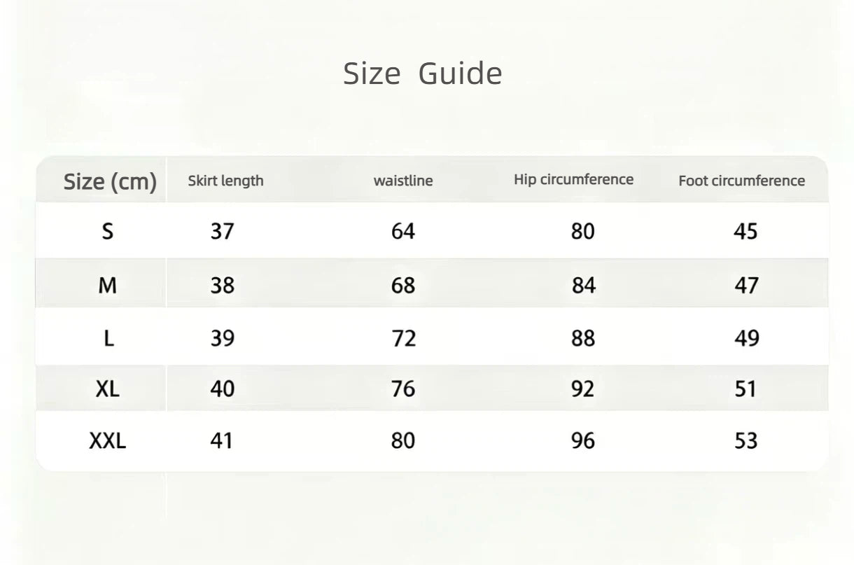 Women’s Quick-Dry Stretch Golf Tennis Pleated Skirt Set size chart