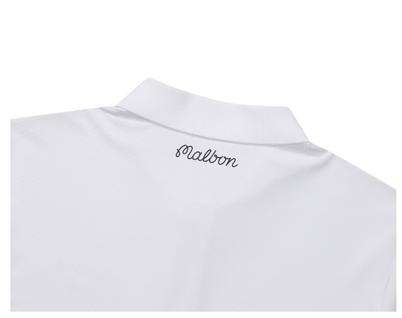 Malbon white golf polo back collar detail