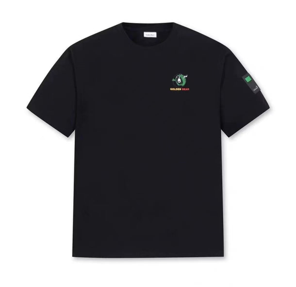 Golden Bear Black cotton graphic golf T-shirt front view