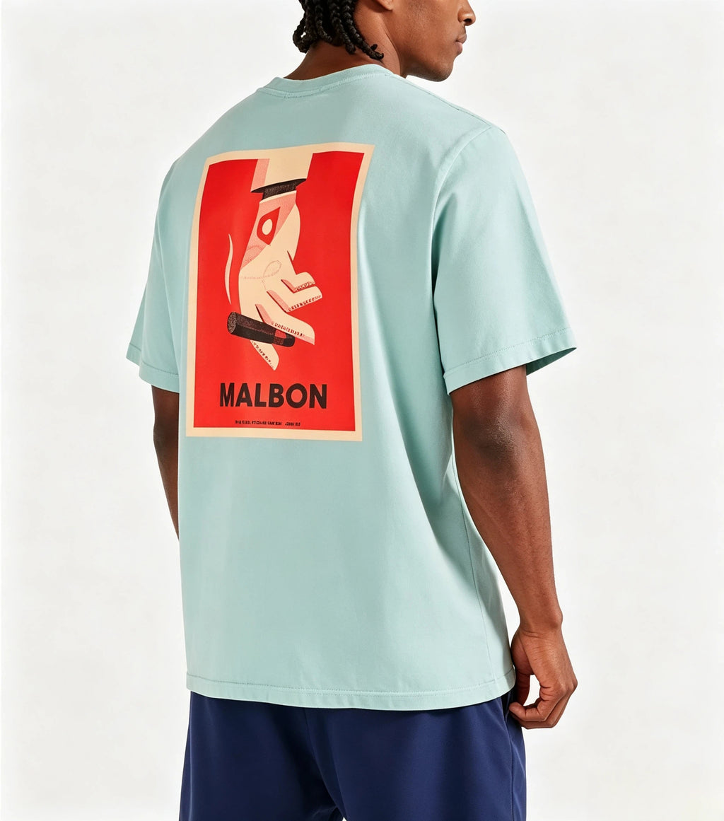 Malbon Golf Men’s Mint Green Bermuda Graphic T-Shirt