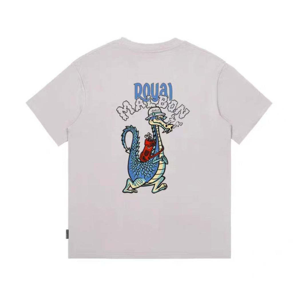 Malbon Golf Unisex Dragon Graphic Heavyweight Crewneck T-Shirt