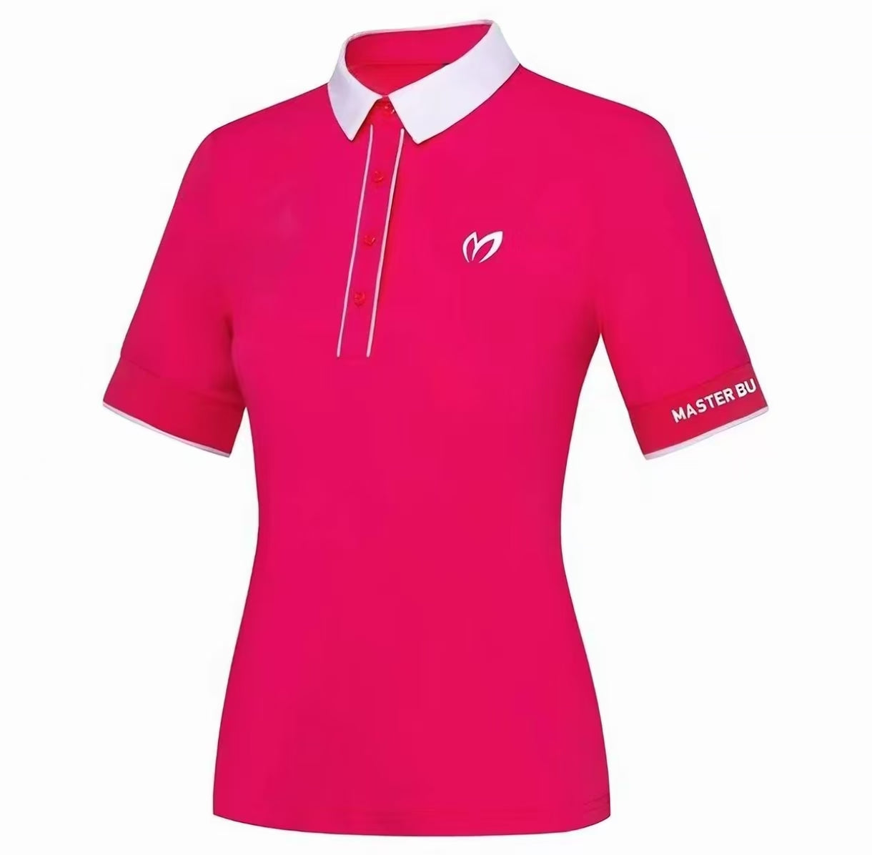 Women’s Spring Summer Breathable Quick-Dry Slim Golf Polo Shirt in Red - product view