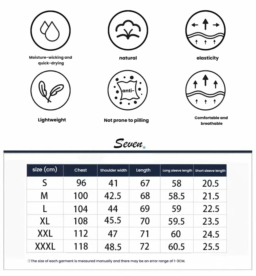 Men’s Summer Breathable  Quick-Dry Stretch Golf Shirt size chart