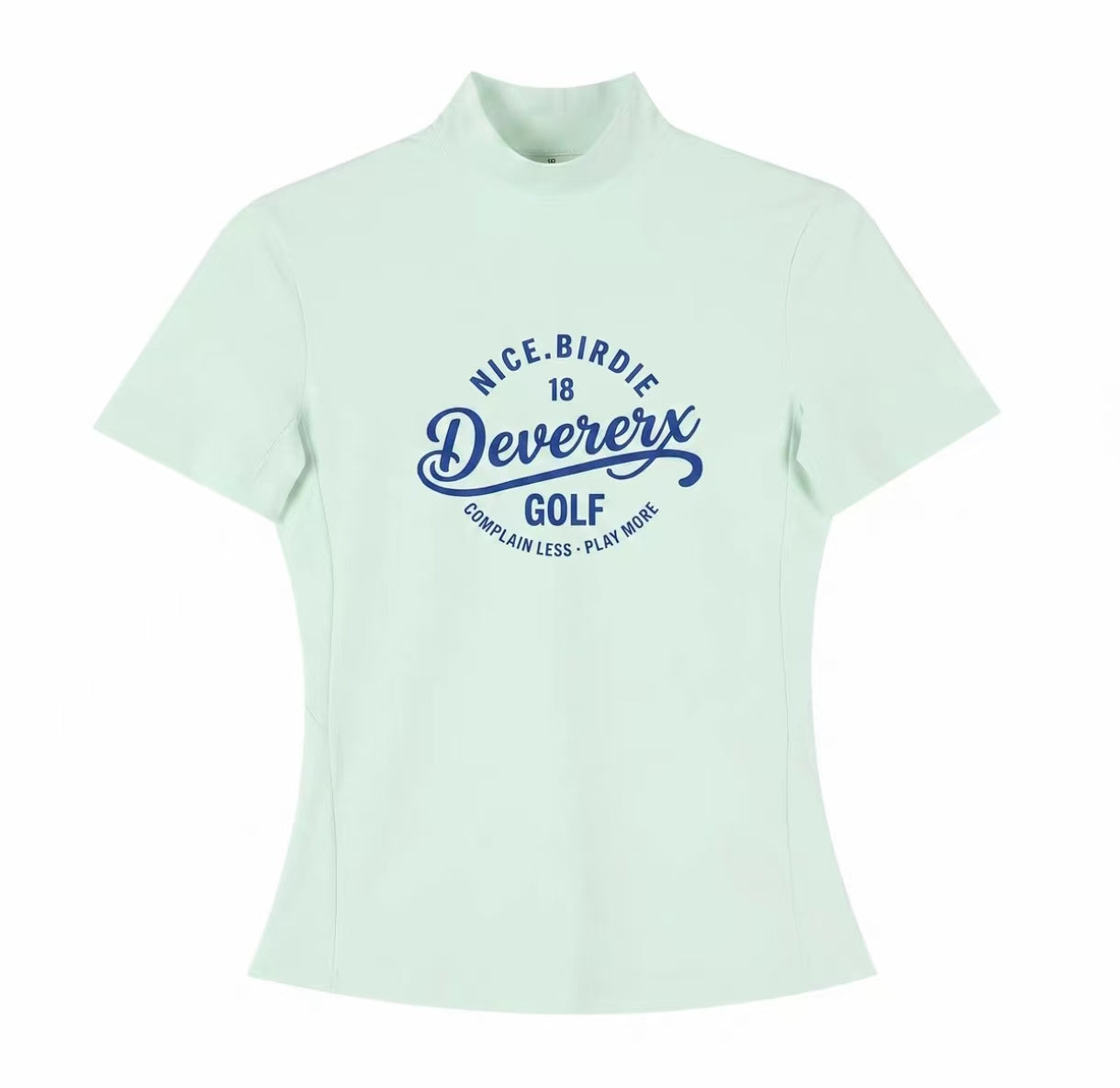 Devereux Golf Women’s Black Slim Mock Neck Letter Print Golf Shirt