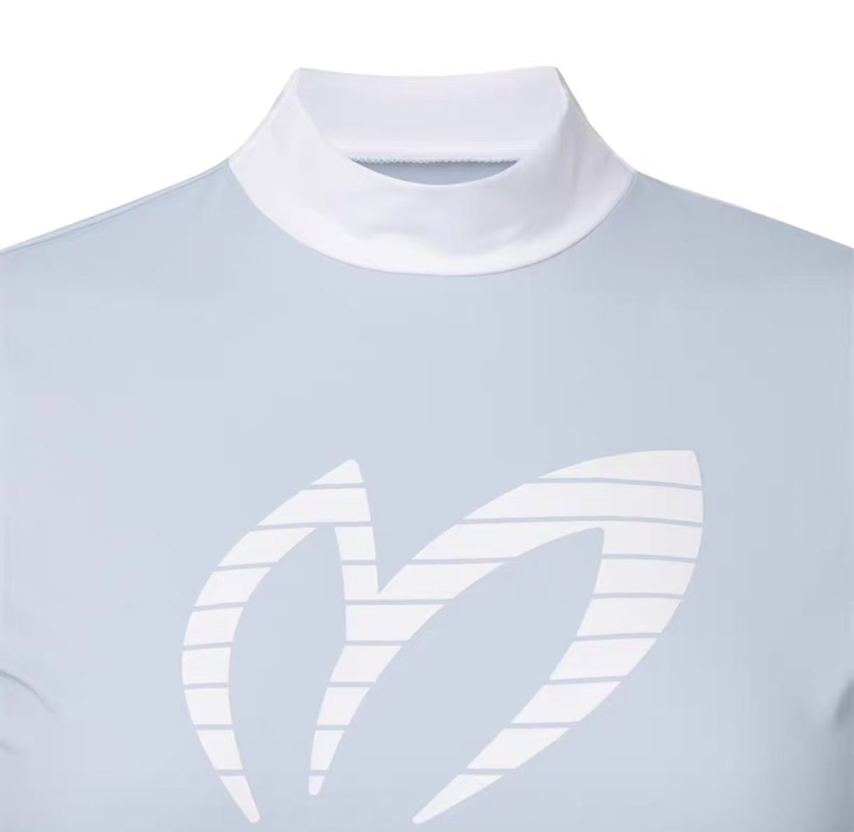 Women’s Summer Slim Stand Collar Golf Shirt in Blue - product view