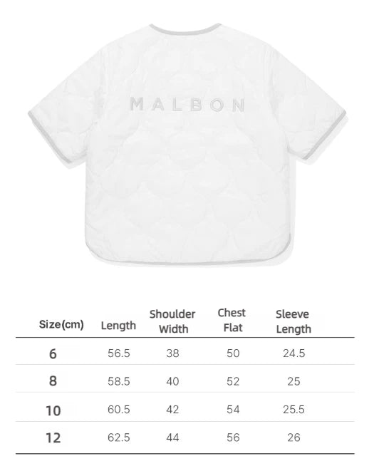 Malbon women's short-sleeve insulated padded golf jacket size chart for Cream