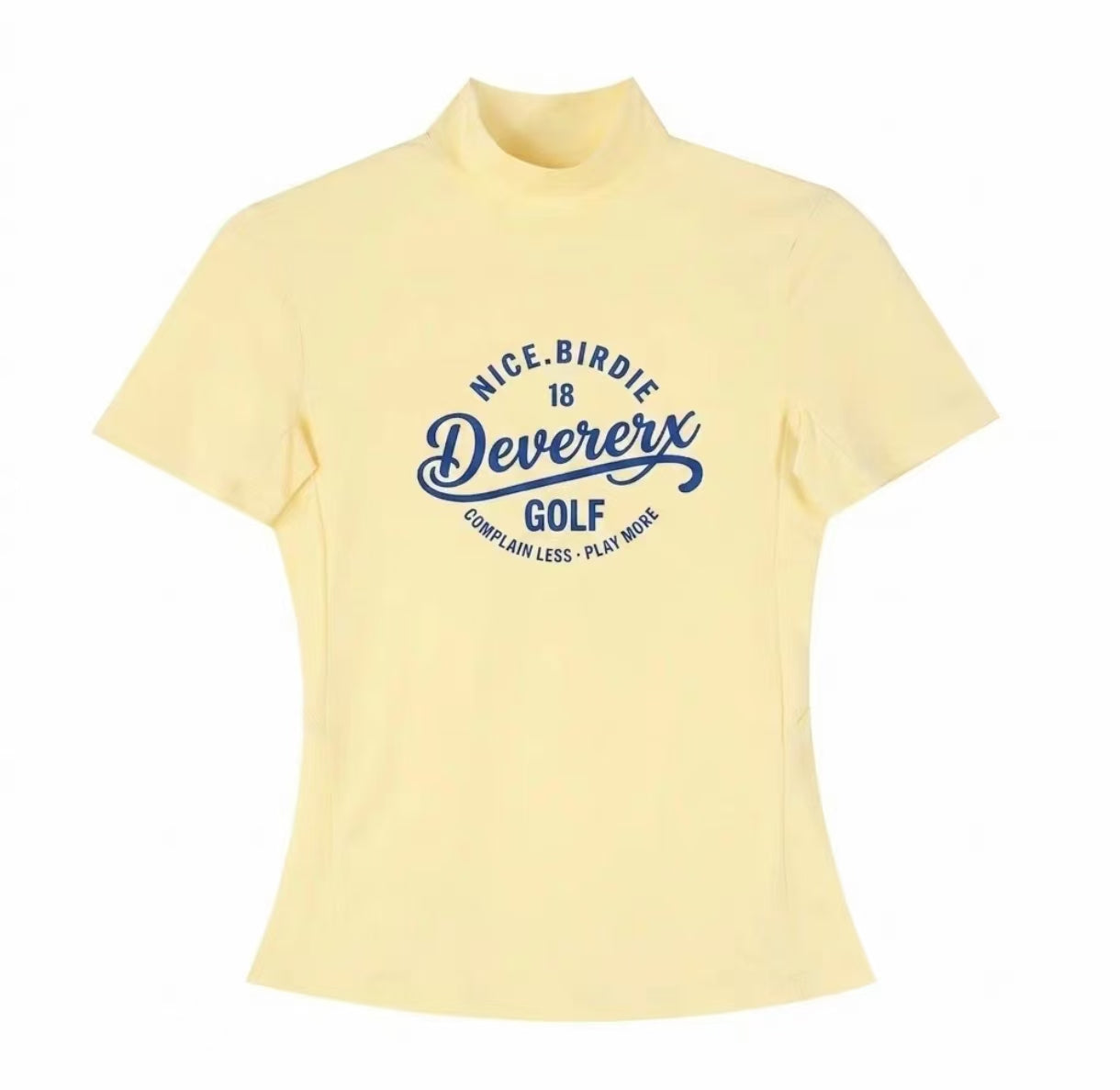 Devereux Golf Women’s Black Slim Mock Neck Letter Print Golf Shirt