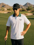 Devereux Golf Men’s Summer Color Block Green Collar Polo Shirt