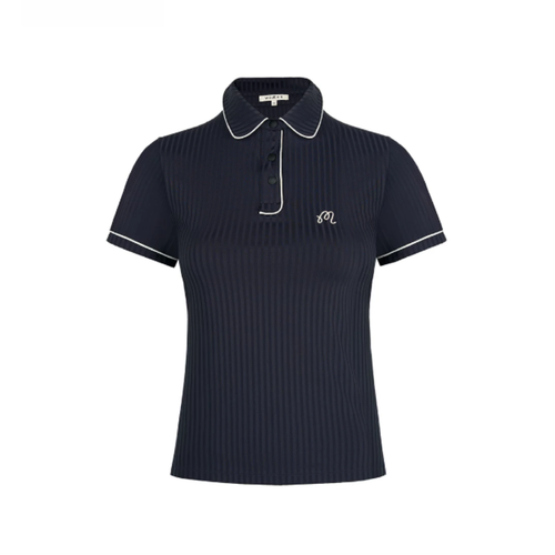 Malbon Anna Polo Black women's golf polo front view