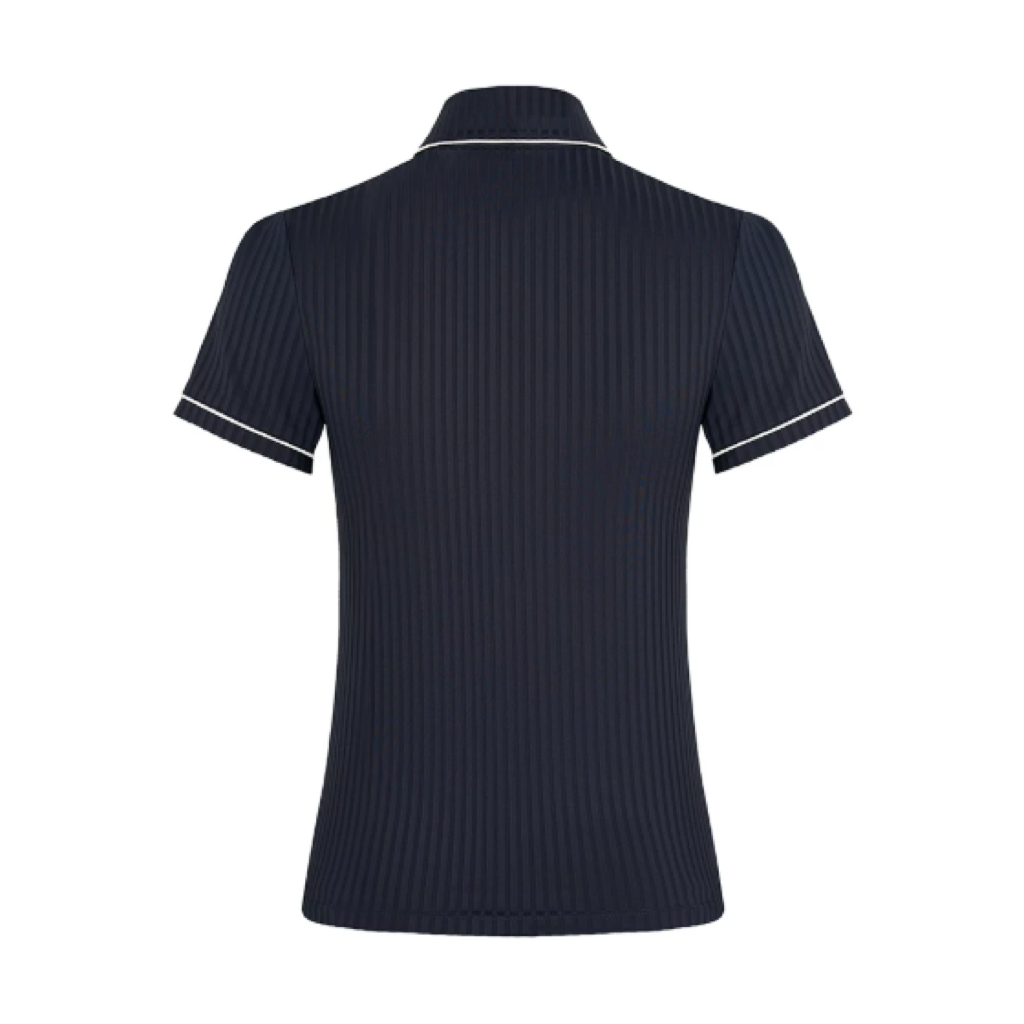 Malbon Anna Polo Black women's golf polo back view