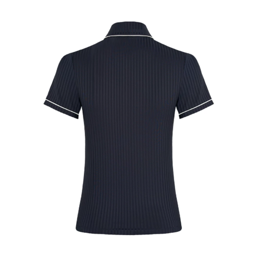 Malbon Anna Polo Black women's golf polo back view