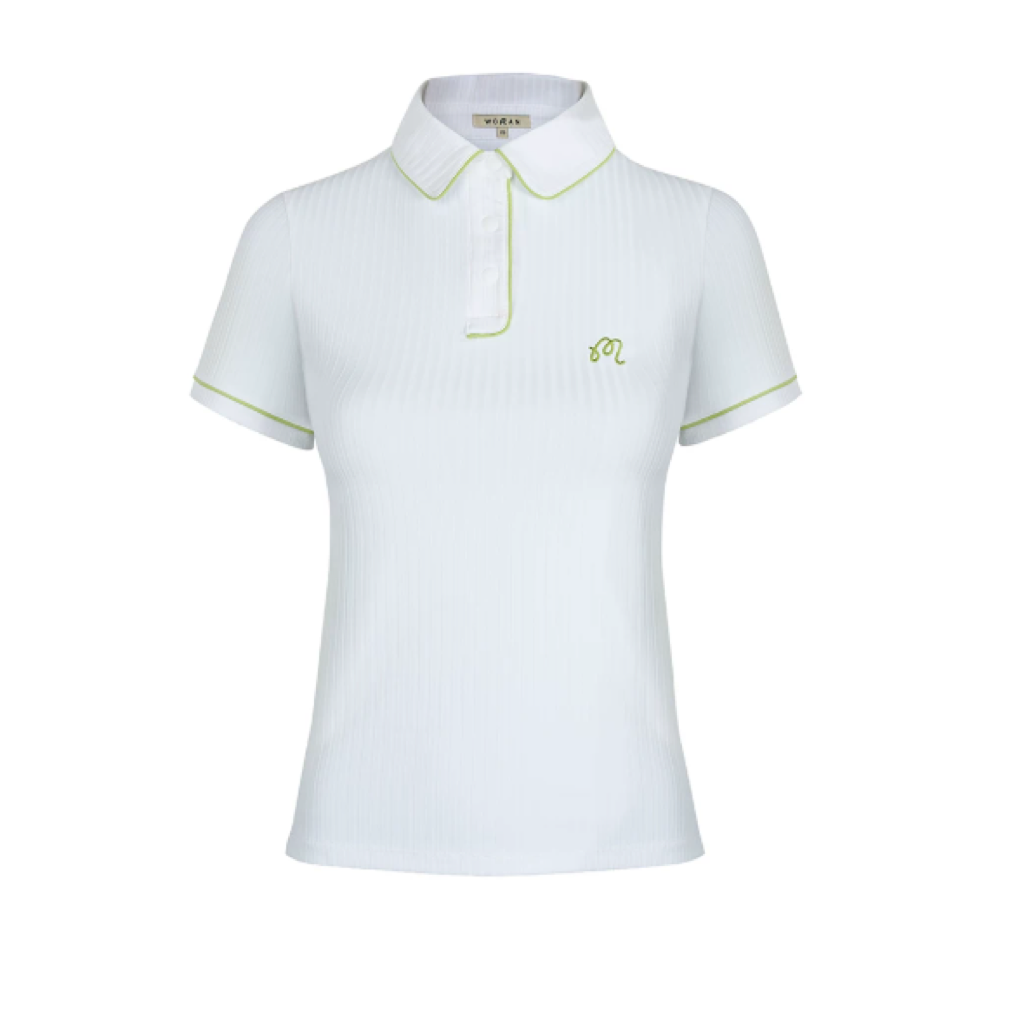 Malbon Anna Polo White women's golf polo front view