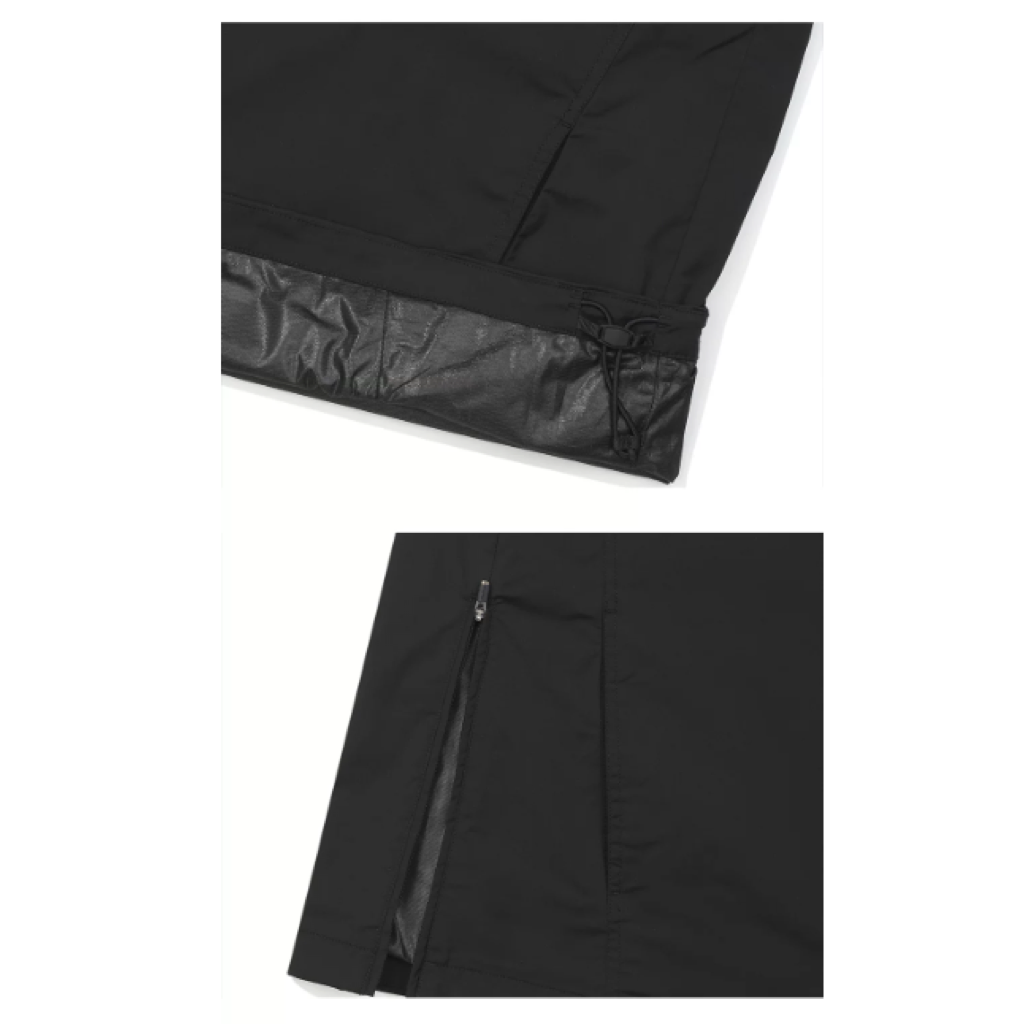 Malbon Lightweight Stretch Windproof Pullover Black windproof golf pullover logo and fabric detail