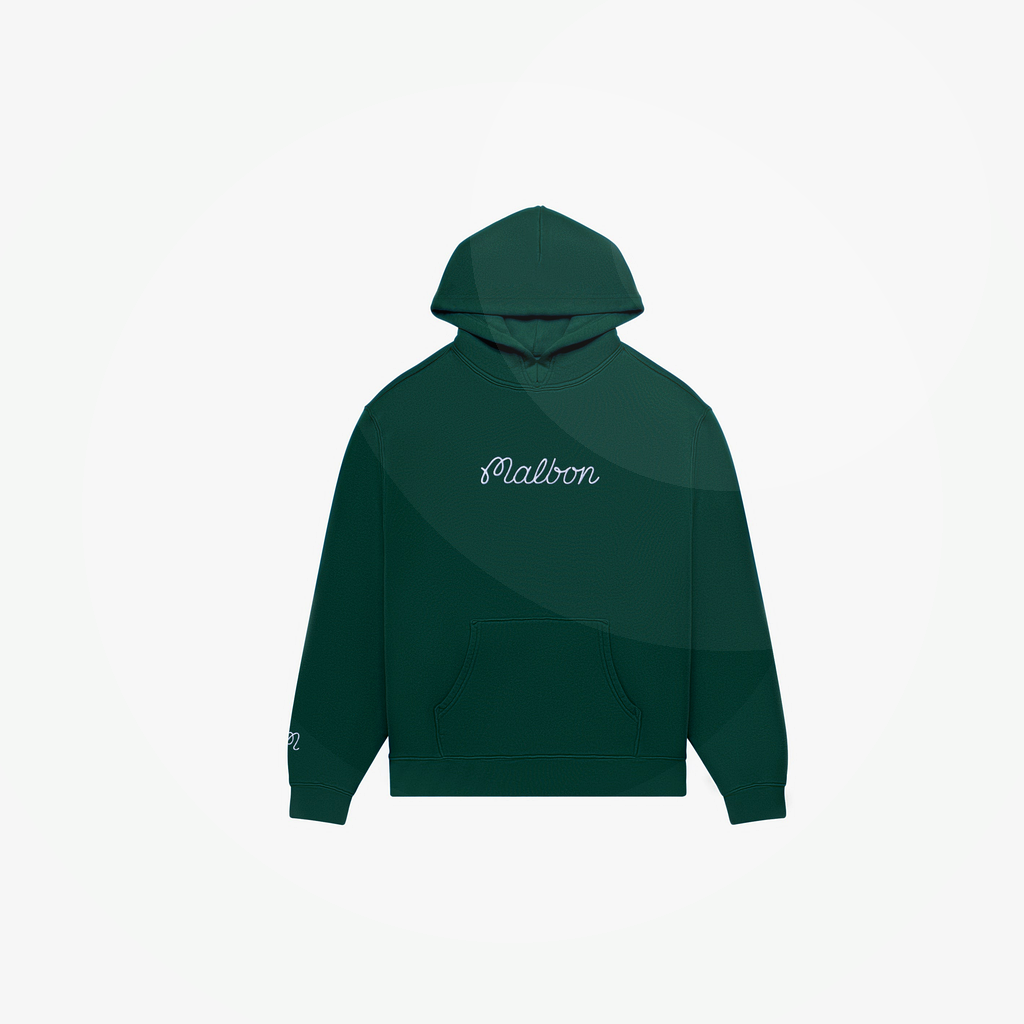 Malbon Fesque Hoodie Forest golf apparel back flat lay
