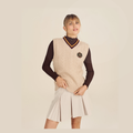 Malbon Preserve Sweater Vest Beige golf apparel worn front view