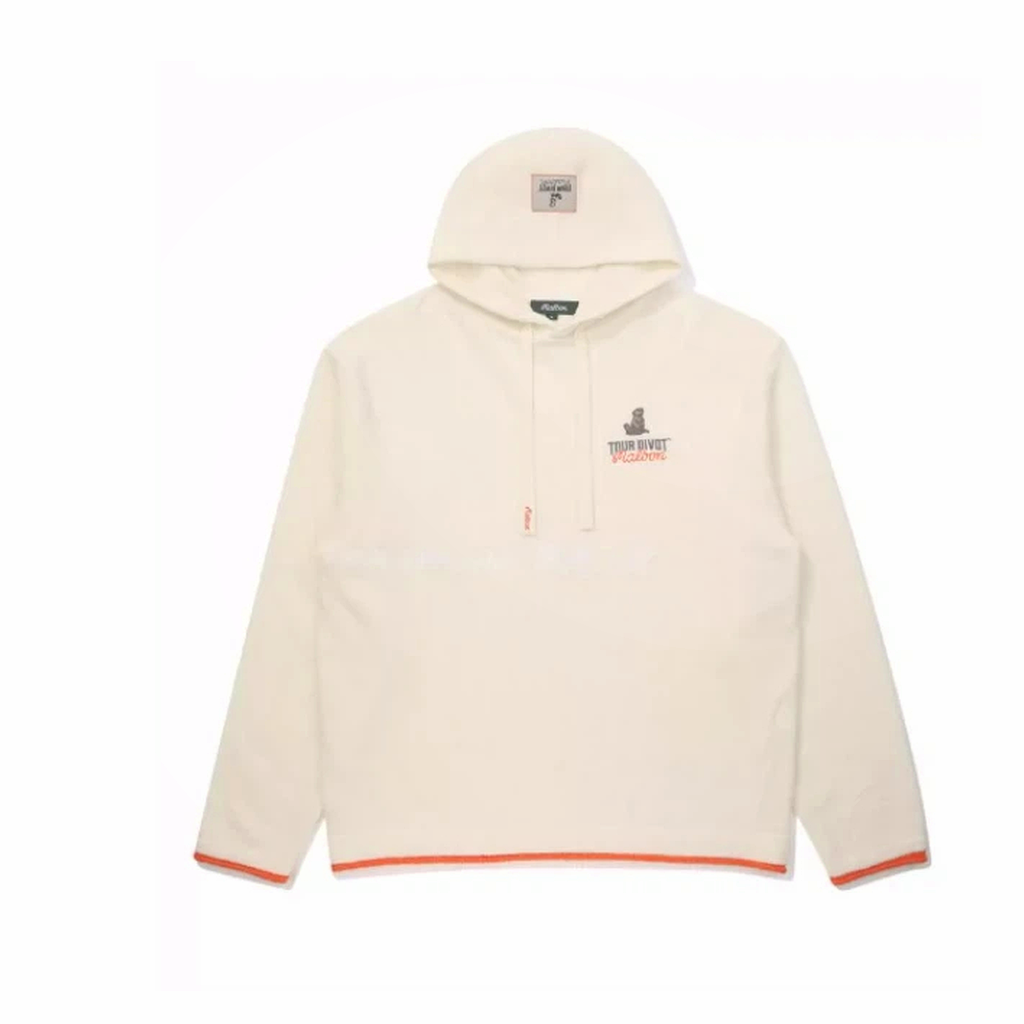 Malbon Studio Seoul Tour Divot Hoodie Cream golf apparel front view