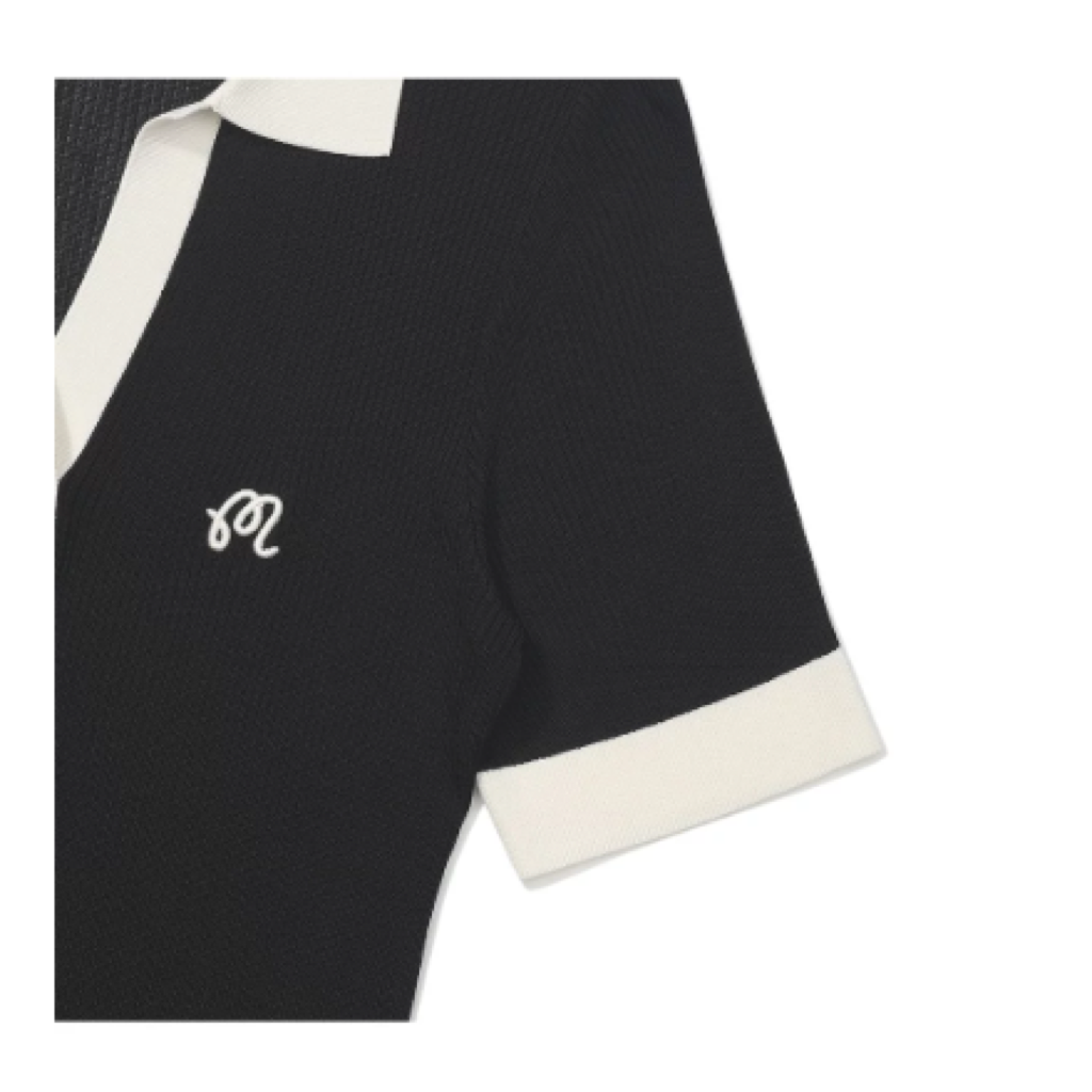 Malbon Melany Polo Black women's golf polo detail view