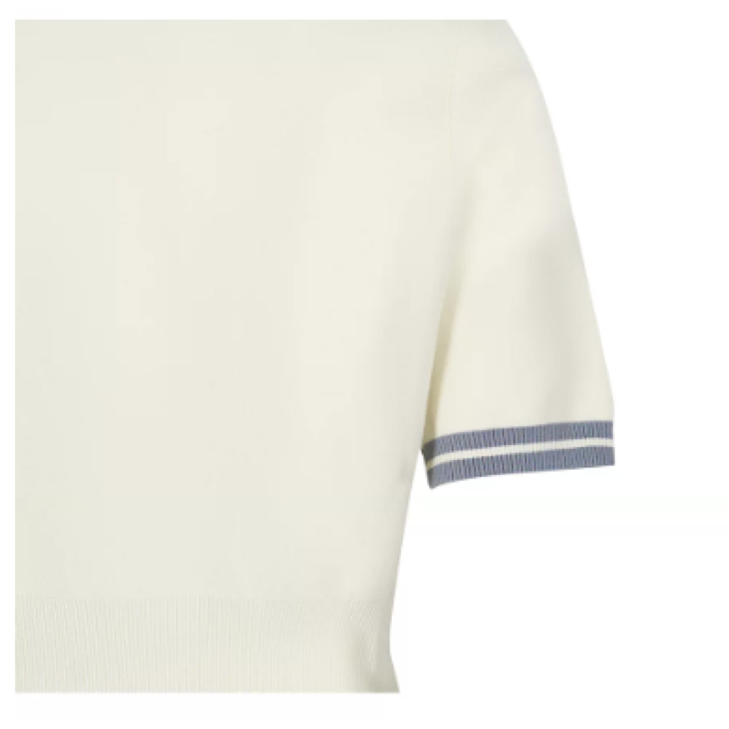 Malbon Mikaylaknit Polo White knit golf polo detail view